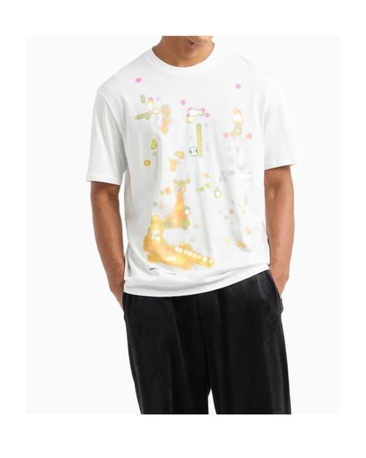 ARMANI EXCHANGE White Item O-Neck Short-Sleeved T-Shirt for men