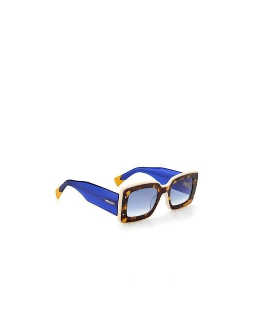 Missoni Blue Tortoiseshell Rectangular Sunglasses