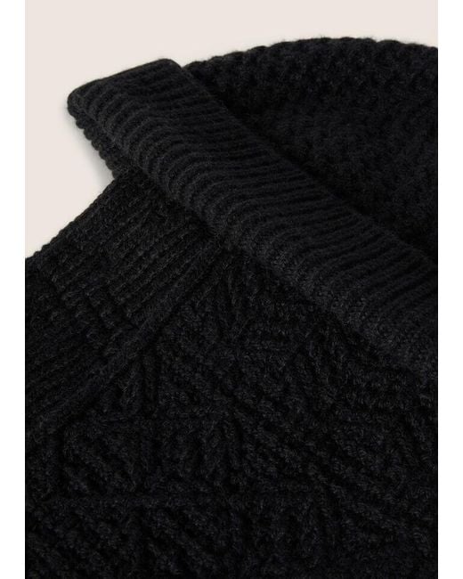 Loro Piana Black Knitted Hooded Cashmere Scarf