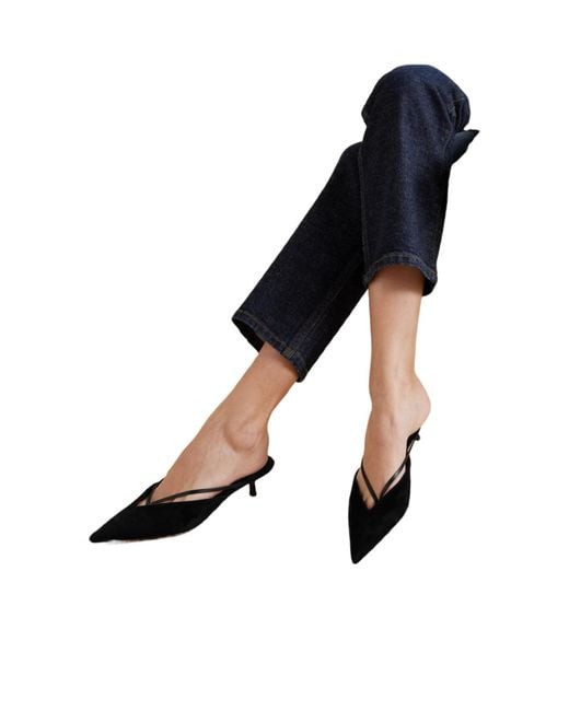 Neous Black Bosona Pointed Toe Mules