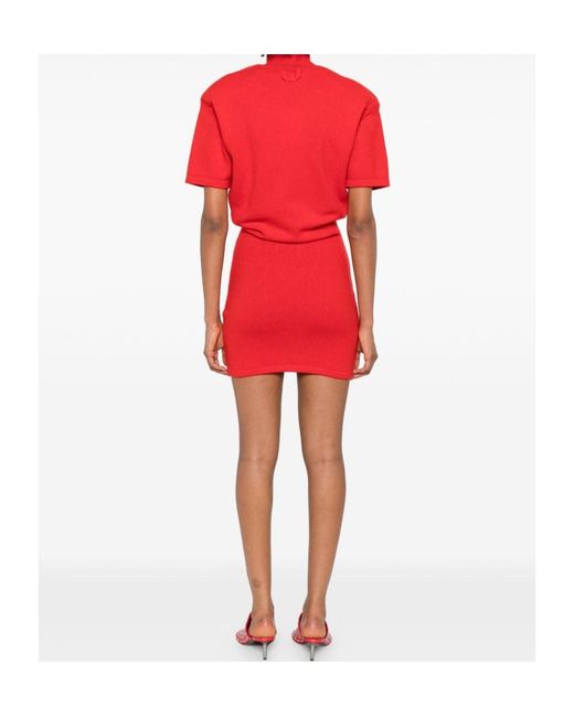 Jacquemus Red La Robe Maille Castagna Dress