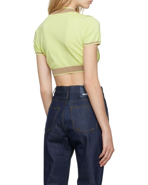 Jacquemus Blue Argyle-Check-Pattern Cropped Top