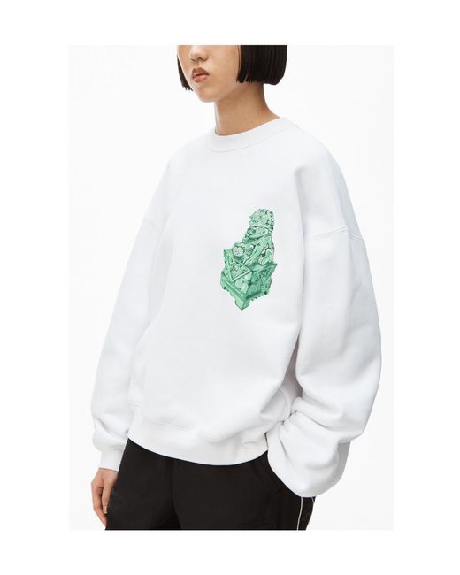 Alexander Wang White Graphic-Print Cotton Sweatshirt