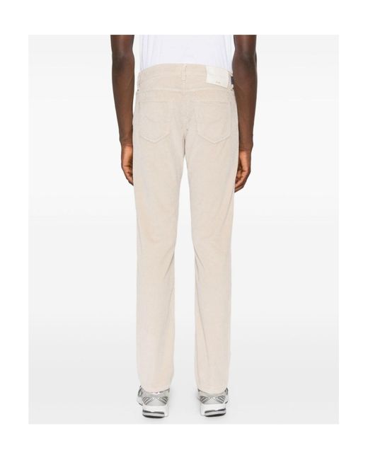 Jacob Cohen Natural Corduroy Straight-Leg Trousers for men