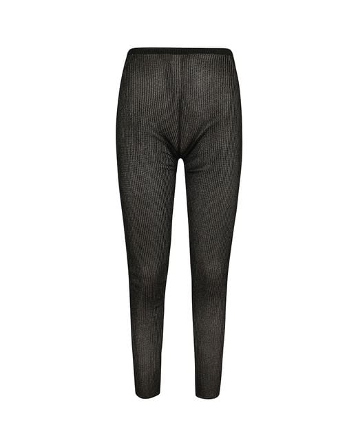 Dondup Black Ribbed-Knit Leggings