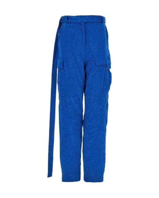 Ferragamo Blue Belted Cargo Trousers
