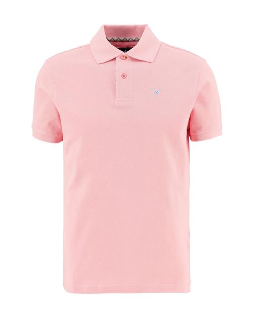 Barbour Pink Button-Down Short-Sleeved Polo Shirt for men