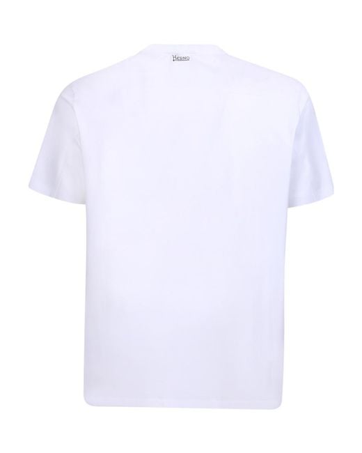 Herno White Crewneck Stretched T-Shirt for men