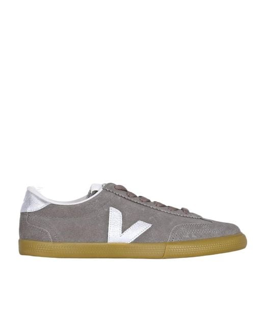 Veja Brown Logo Lace-Up Low-Top Sneakers