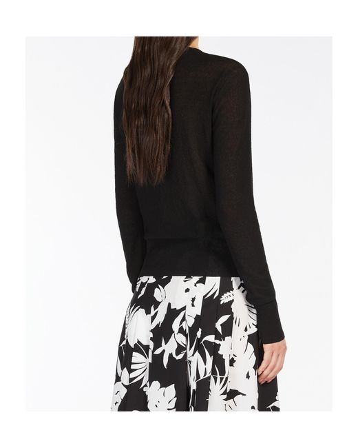 Max Mara Black Viscose Yarn Cardigan