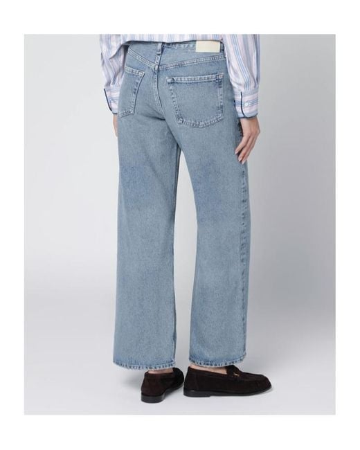 Citizens of Humanity Blue High-Rise Wide-Leg Jeans