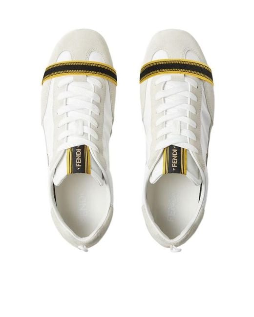 Fendi White Wrap Trainers for men