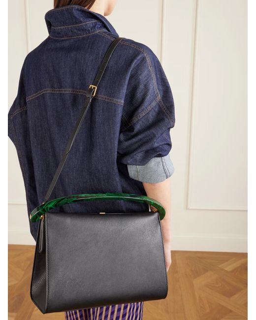 Dries Van Noten Black Leather Shoulder Bag