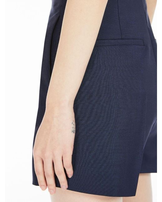 Sportmax Blue High-Waist Shorts