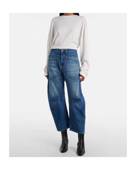 Nili Lotan Blue Belt-Loop Jeans