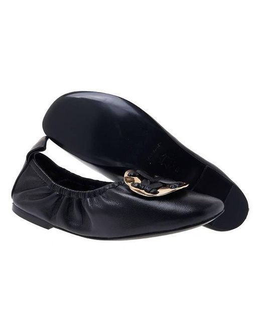 Tory Burch Blue Woven Double T 10Mm Ballerina Shoes