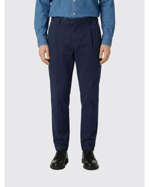 Eleventy Blue Pleated Regular-Fit Pants for men
