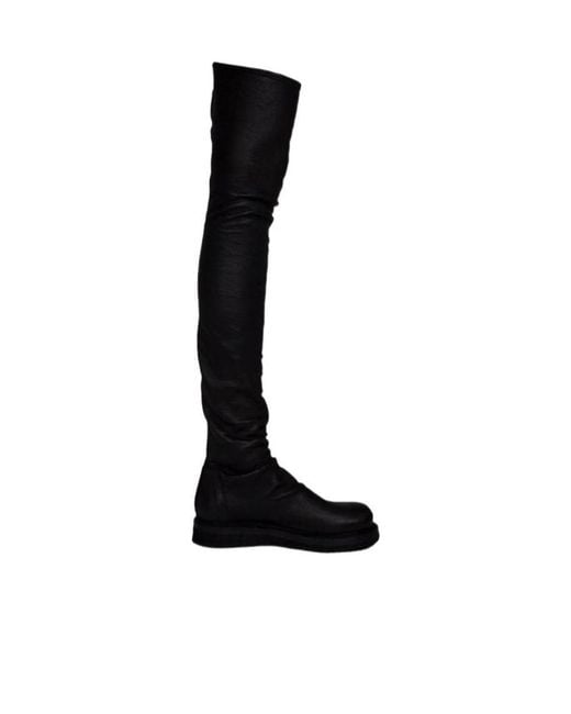 Rick Owens Black Old Stretch Over-The-Knee Boots