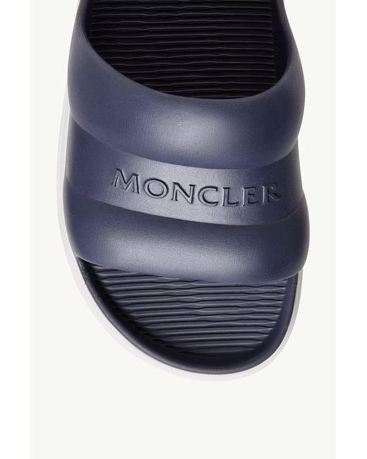 Moncler Blue Altive Logo Slides for men