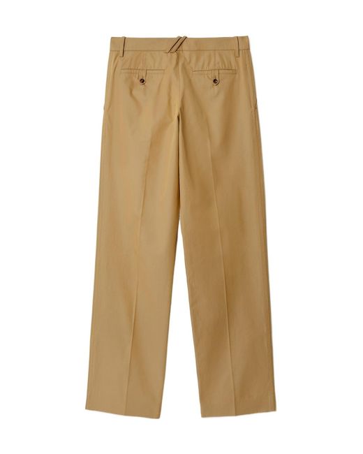 Burberry Natural Buckle-Detailed Straight-Leg Trousers for men