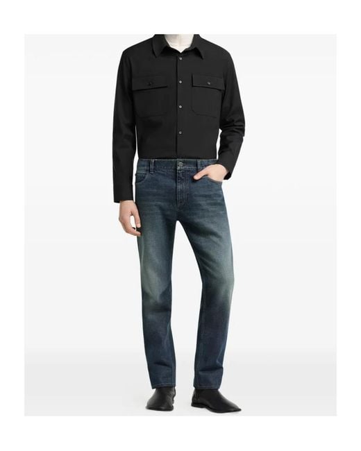 Courreges Blue Straight-Leg Jeans for men