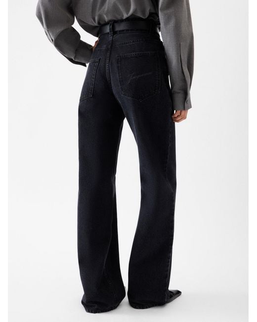 Jacquemus Black Wide Leg Denim Jeans