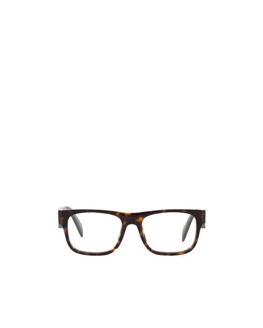 Prada Brown Eyewear Rectangular Frame Glasses for men