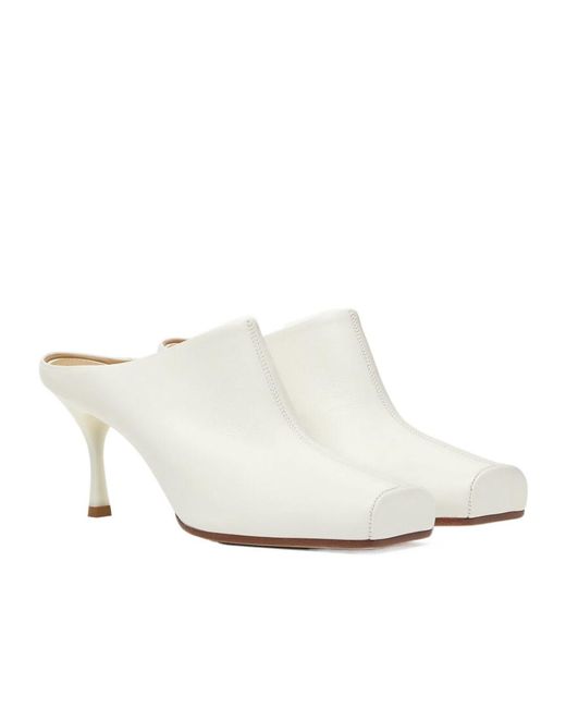 MM6 by Maison Margiela White Square-Toe Mules
