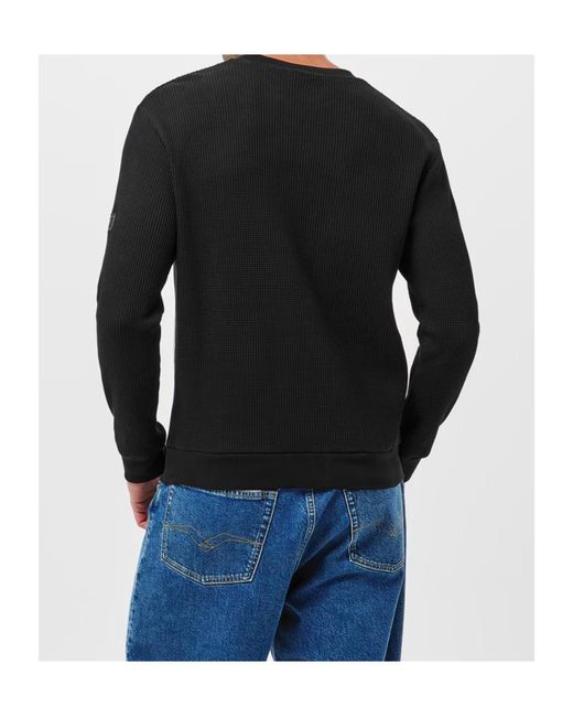 Barbour Black Curve Crew Sweatshirt for men