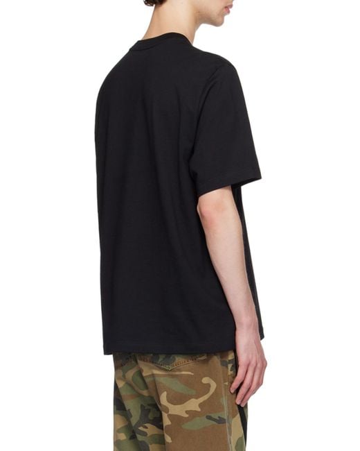 Amiri Black Logo Printed Crewneck T-Shirt for men