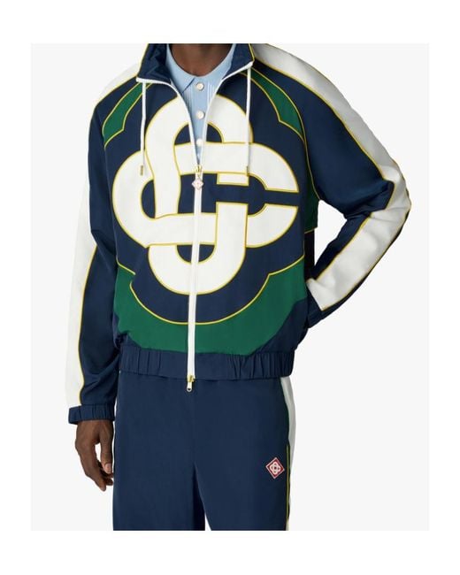 Casablanca Blue Logo High-Collar Jacket for men