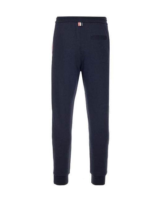 Thom Browne Blue Dark Logo Sweatpants for men