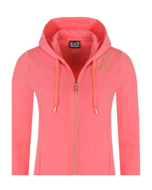 Emporio Armani Pink Logo Zipper Casual Jacket