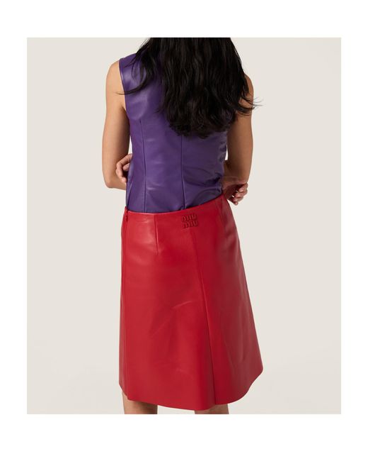 Miu Miu Purple Leather Top