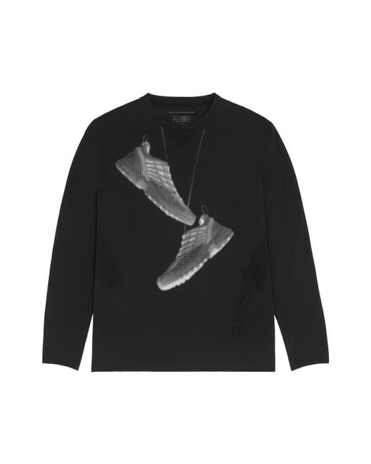 MM6 by Maison Margiela Black X Salomon Sneaker Printed T-Shirt for men