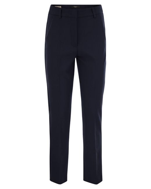 Weekend by Maxmara Blue Weekend Max Mara Freda Cady Cigarette Trousers