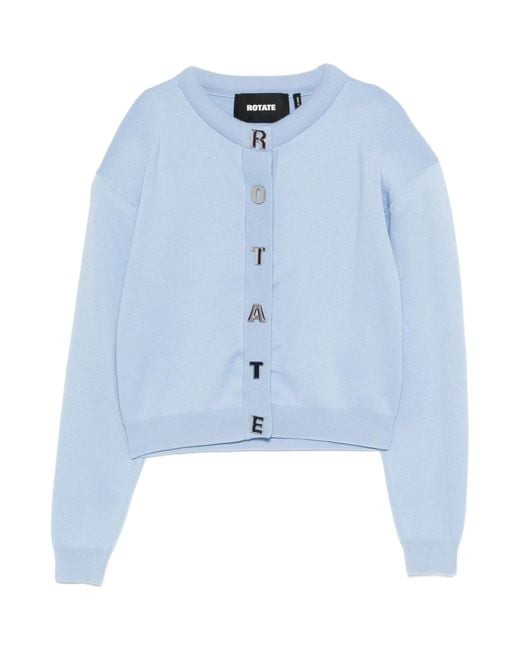 ROTATE BIRGER CHRISTENSEN Blue Logo-Button Cardigan