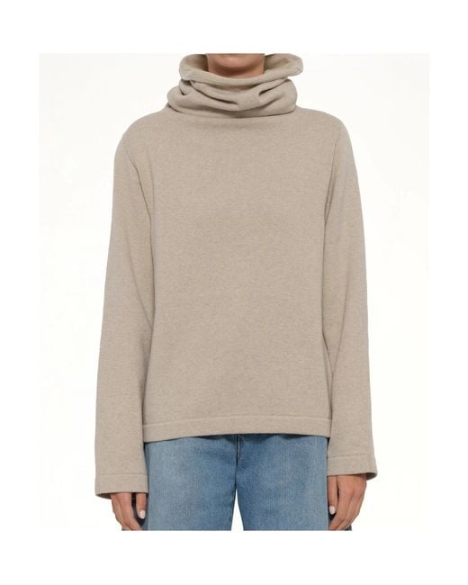 Alaïa Natural High-Neck Sweater