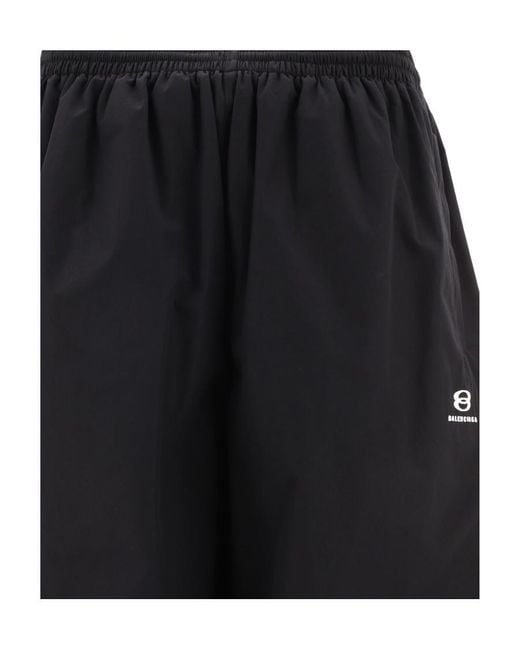 Balenciaga Black Logo Embroidered Track Pants for men