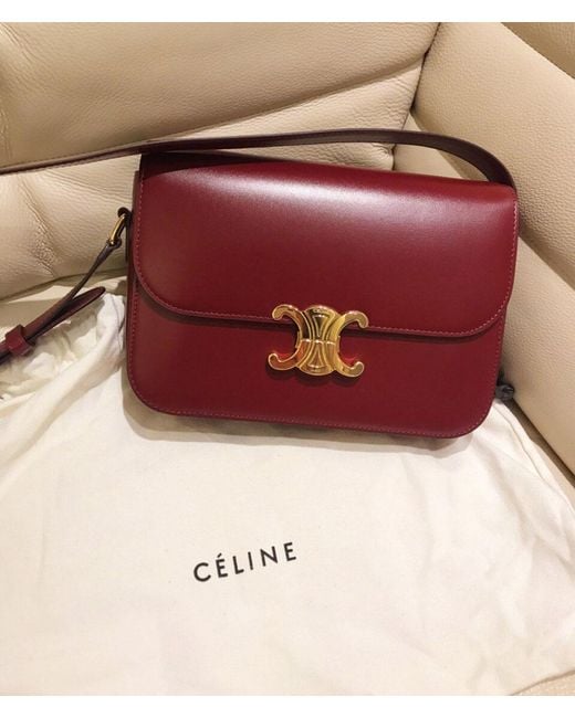 Céline Red Classique Triomphe Bag