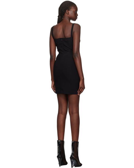 Nensi Dojaka Black Asymmetric Ruched Cut-Out Mini Dress