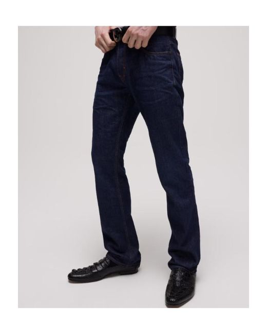 Gucci Blue Logo Patch Jeans for men