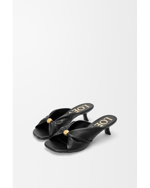 Loewe Black Slip On Heeled Sandals