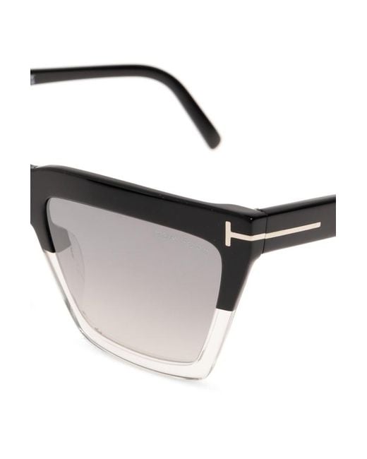 Tom Ford White Eyewear Eden Geometric Frame Sunglasses