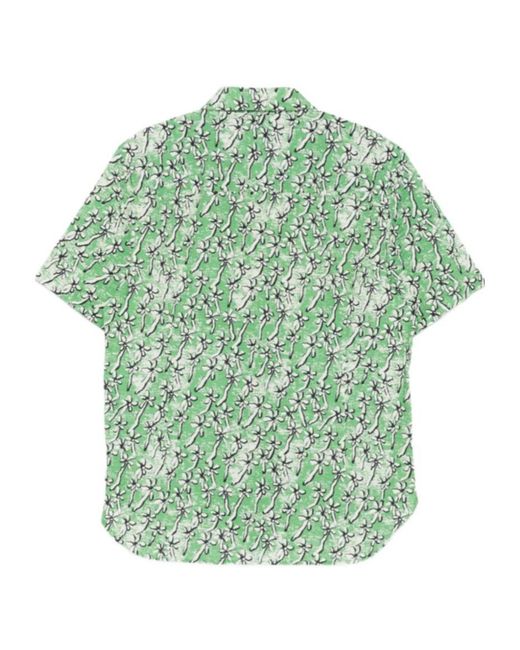 Paul Smith Green Floral-Print Shirt for men