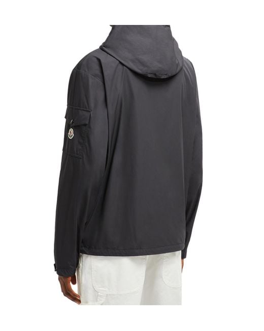 Moncler Black Logo Patch Hooded Jacket for men