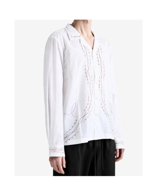 Bode White Long-Sleeved Shirt for men