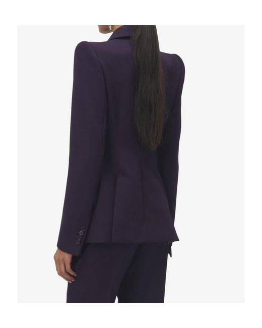McQueen Blue Single-Breasted Blazer