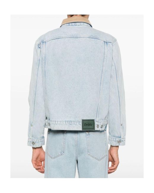 Drole de Monsieur Blue Long-Sleeved Denim Jacket for men