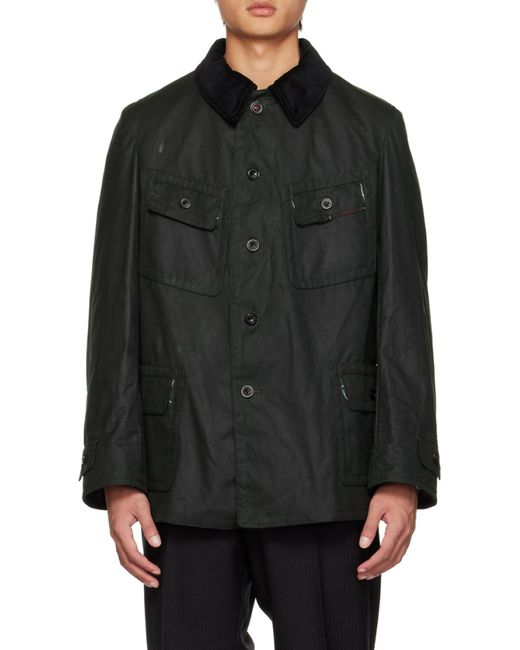 Maison Margiela Black Buttoned Long-Sleeved Jacket for men